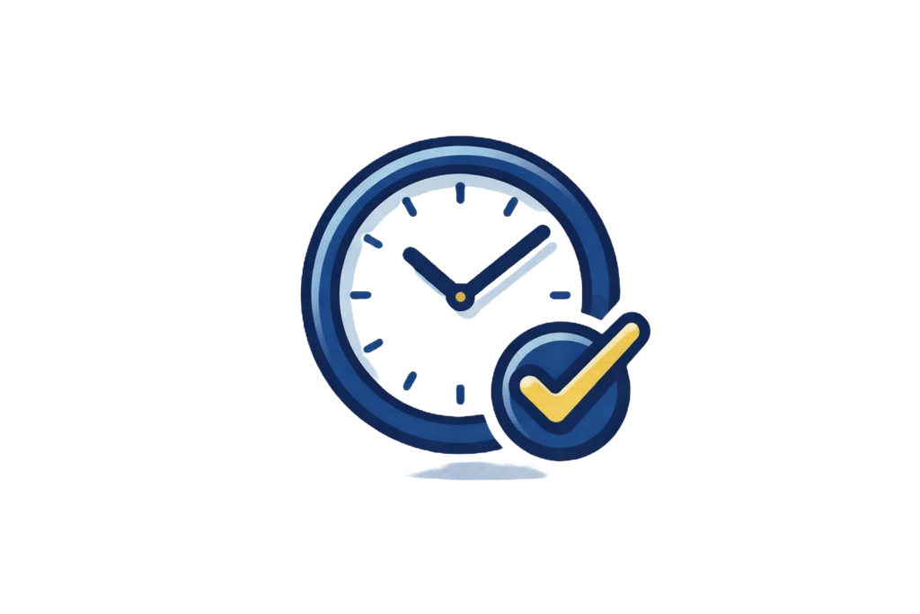 Clock With Checkmark Symbolizing Punctuality
